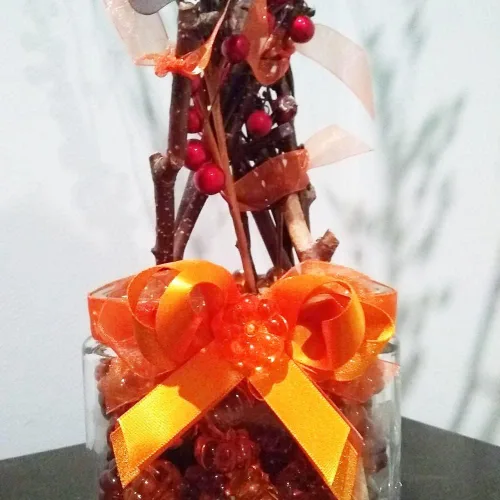 Miniatura 7 de yueton 48 piezas de decoraciones acrílicas de otoño, adornos de calabaza acrílicas, cuentas de calabaza de plástico sin agujeros para Acción