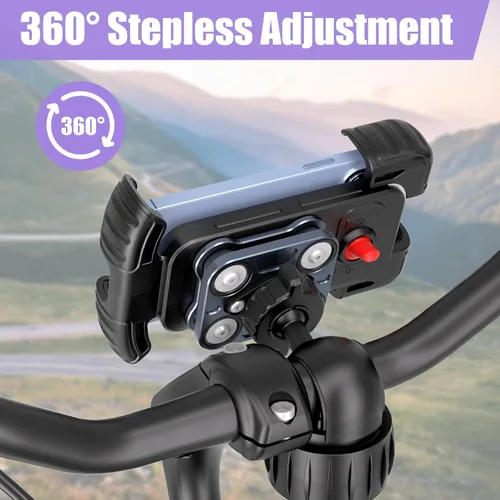 Miniatura 4 de TXV Soporte para Teléfono de Motocicleta - Amortiguador de Vibración Mejorado - Soporte de Teléfono para Bicicleta Giratorio 360°, Clip de Teléfono