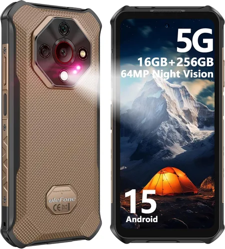Ulefone Armor X16 Pro 5G Smartphone Resistente, 16GB+256GB MTK Dimensity 6300 Android 15, cámara principal de 64MP+25MP, 10360mAh, pantalla Corning