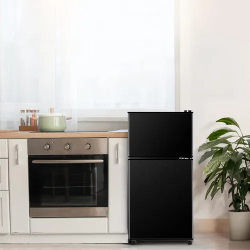 Miniatura 6 de Anukis - Refrigerador compacto de 3.2 pies cúbicos de 2 puertas con congelador para departamento, recámara, oficina, familia, sótano, cochera
