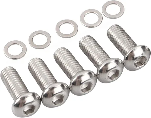 Miniatura 2 de 5 piezas de acero inoxidable Derby cubierta botón cabeza tornillo kit para Harley Touring Street Electra Glide Road King