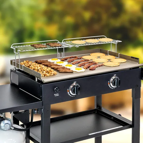 Miniatura 7 de onlyfire Rejilla de calentamiento para parrillas de 28 pulgadas, mantiene los alimentos calientes y crea espacio de cocción adicional