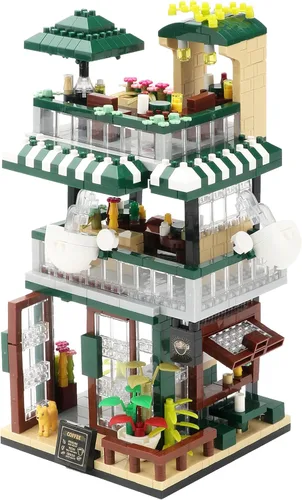 Miniatura 6 de Street View - Mini bloques de construcción, cafetería, tienda, kit de construcción, construcción de simulación, regalo creativo educativo
