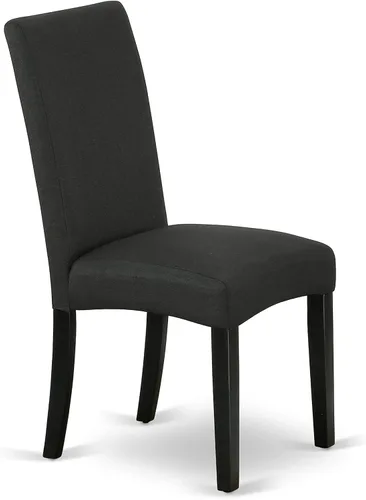 Miniatura 9 de East West Furniture DLDR5-BLK-24 - Juego de mesa de comedor moderno de 5 piezas, incluye una mesa redonda de madera con gotas y 4 sillas tapizadas