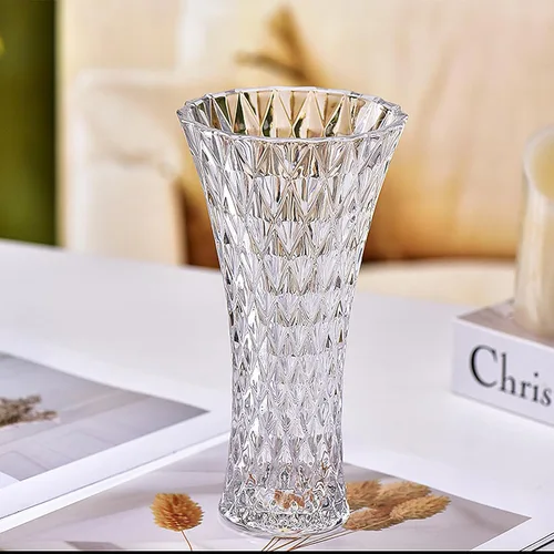 Miniatura 8 de Florero de cristal transparente, diseño grueso para decoración del hogar, centros de mesa, boda, regalo para madres