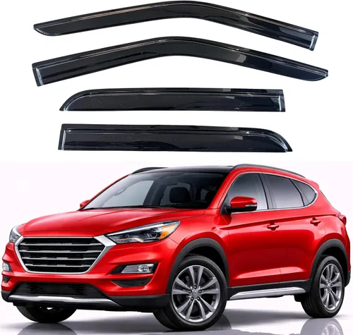 Miniatura 40 de KPY Visor de ventana compatible con Hyundai Tucson 2021-2025, 4 piezas de deflector de ventilación para ventana lateral, estilo Mugen, protector