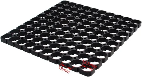 Miniatura 2 de Bettomshin 5 unids 10x10 celda espaciador 18650 batería de litio soporte de plástico soporte para batería DIY paquete 0.728 in agujero diámetro