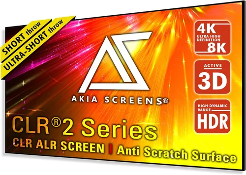 Pantalla de proyección AKIA SCREENS ALR de 123 pulgadas 16:9 4K, proyección de tiro corto o UST, pantalla antiarañazos, pantalla de proyección de