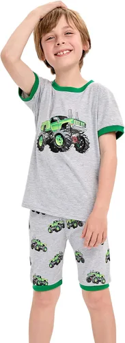 Miniatura 3 de Little Hand Pijamas para niños pequeños, diseño de camión y dinosaurio, pijamas de verano para niños, conjuntos cortos de 2 a 7 años