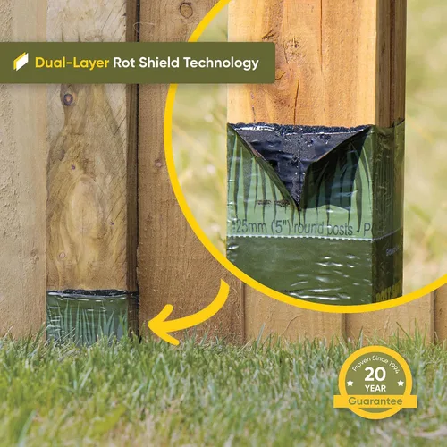 Miniatura 6 de Postsaver Pro-Wrap Standard Paquete de 5 Se adapta a postes cuadrados de 3 x 3 a 4 x 4 pulgadas y redondos de 3 a 5 pulgadas Protector