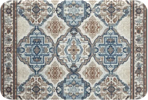 Miniatura 21 de Erosebridal Alfombras de baño vintage art decó, alfombra de baño antideslizante con medallón oriental rojo, 16 x 24 pulgadas, estilo bohemio, turco