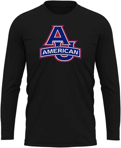 Miniatura 151 de Camisa deportiva de manga larga oficial de la NCAA Collegiate para hombre, colección negra con logotipo primario