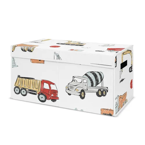 Miniatura 9 de Sweet Jojo Designs Caja de almacenamiento de juguetes de tela roja y blanca para niños, para niños, para colección de parches de béisbol
