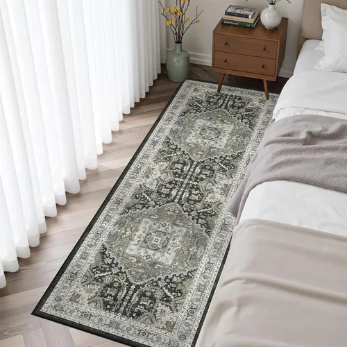 Miniatura 333 de Madane Tapete lavable de 2 x 10 pies para pasillo, cocina, recibidor, clásico, suave, antideslizante para interiores, casa de campo, baño, sala