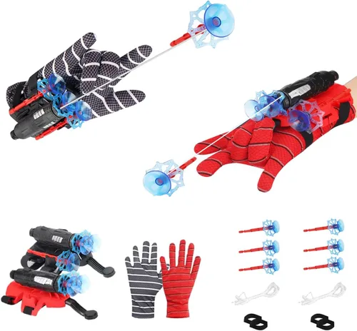 2 Piezas Lanzador de Telaraña de Muñeca - Lanzatelarañas de Alta Precisión para Cosplay, Juego de Roles y Diversión al Aire Libre - Correa
