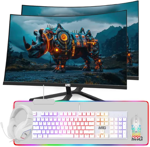 Miniatura 26 de MTG - Monitor curvo de 27 pulgadas, pantalla Full HD 1080P sin marco, audio HDMI DP USB, desenfoque de bajo movimiento, montaje VESA, combo
