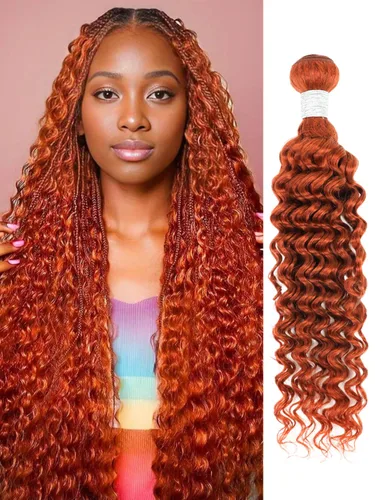 Miniatura 39 de P4/27 Cabello Humano Solitario de Onda Profunda con Reflejos Rubios Miel, 12A 100% Tejido Brasileño Virgen Ondulado Grueso con Mechas Ombre Marrón