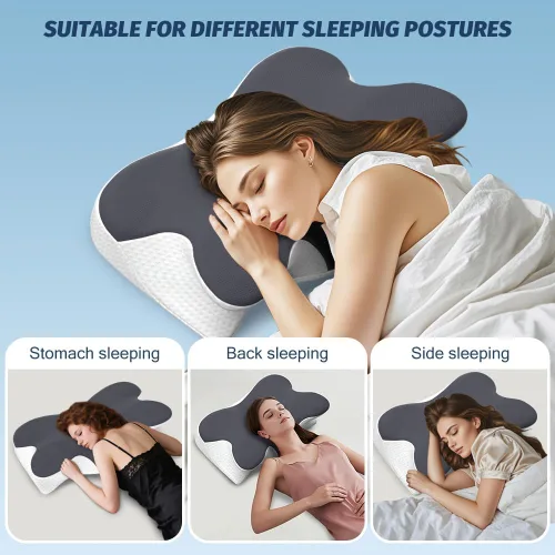 Miniatura 5 de Almohada cervical para aliviar el dolor de cuello, almohada ergonómica de apoyo para el cuello para dormir, almohada de espuma viscoelástica
