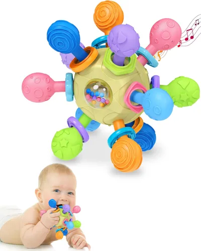 Miniatura 7 de Juguetes de Dentición para Bebés Mordedores para Bebés de 0-6 Meses Juguetes para Bebés Niñas Regalos para 0 3 6 9 12 Meses, Sonajeros para Recién