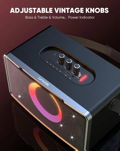 Miniatura 7 de GFEEN Altavoz Bluetooth para fiestas: 100 W pico de alto ruidoso, graves profundos, tiempo de reproducción de 15 horas, altavoces inalámbricos Plata