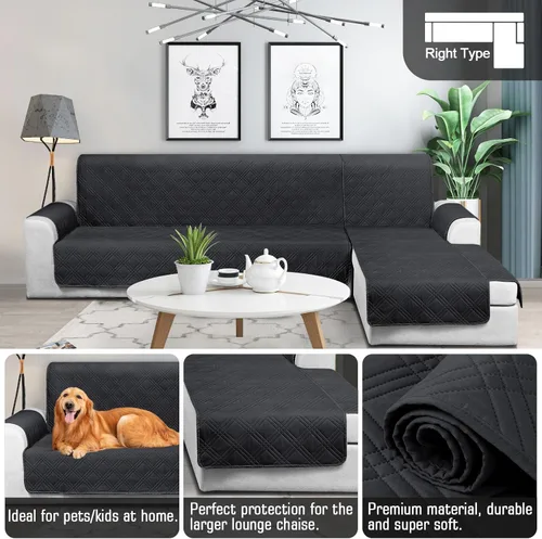 Miniatura 5 de TAOCOCO Fundas de Sofá Seccional 100% Impermeables en Forma de L, Fundas de Sofá de 3 Piezas, Funda de Chaise Lounge para Mascotas y Niños, Fundas
