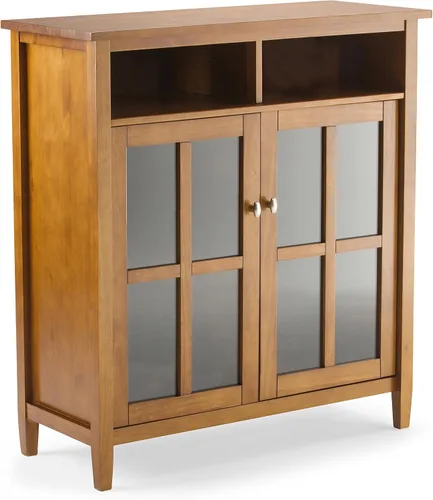 Miniatura 23 de Simpli Home - Mueble bajo Warm Shaker para almacenamiento, Pino, Marrón (Tobacco Brown)