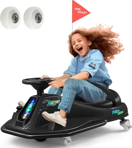 Coche de deriva giratorio de 360 grados, Go Kart eléctrico de 24 V para niños con ruedas de repuesto, alta/baja velocidad, motor sin escobillas de
