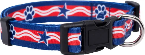 Miniatura 10 de Native Pup Collar de Perro con Bandera Americana - Rojo, Blanco y Azul - Collares Patrióticos para el 4 de Julio, EE.UU. - Ajustable para Perros