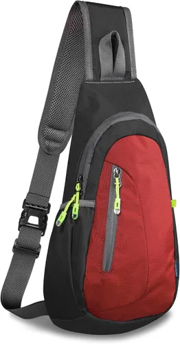 Miniatura 14 de TITECOUGO Bolso bandolera pequeño, mochila cruzada ligera para hombres y mujeres, bolsa de hombro para deportes y exteriores Azul marino/azul