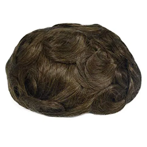 Miniatura 3 de Toupee para hombres, piel fina y suave, 100% cabello humano real europeo, piezas de cabello para hombre, 8x10 pulgadas, sistema de reemplazo de #1