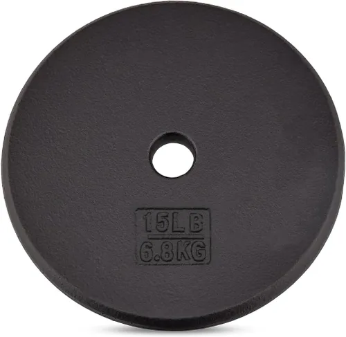 Miniatura 15 de Yes4All Standard Weight Plates, 1-Inch Cast Iron Barbell Weights, Wide Range 5–50 LB, Ideal for Strength Training & Workout Routine, Available in