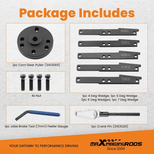 Miniatura 4 de maXpeedingrods 3163021 Kit de herramientas de sincronización de leva y 3163530 Herramienta de ajuste de freno del motor para motores Cummins ISX QSX