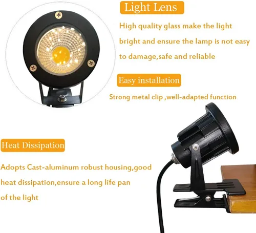 Miniatura 3 de Kiven 1 unids LED clip en luz al aire libre IP65 impermeable 3000 K blanco cálido letrero pizarra iluminación ajustable escritorio brazo lámpara