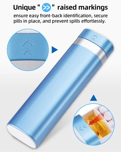 Miniatura 6 de Betife Pastillero de viaje semanal de 7 días, pastillero diario compacto, estuche portátil para medicamentos, lindo pastillero para suplementos