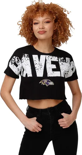 Miniatura 8 de FOCO NFL Womens NFL Team Logo Ladies Fashion Distressed Wordmark Petite Size Crop Top Shirt