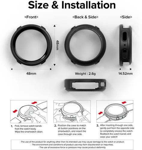 Miniatura 8 de Ringke Air Sports - Funda compatible con Samsung Galaxy Watch 5 Pro de 1.772 pulgadas, suave, flexible, ligera, delgada, TPU para minimalistas