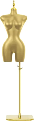 Miniatura 10 de Torso de maniquí BBL para mujer negra, 68 a 92 pulgadas de altura ajustable con base de soporte de metal, adecuado para exhibición de ropa y joyas