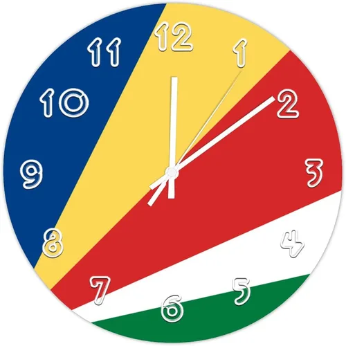 Miniatura 9 de Reloj de pared de República Dominicana – Reloj de pared con bandera de República Dominicana para dormitorio, sala de estar, hogar, oficina, escuela