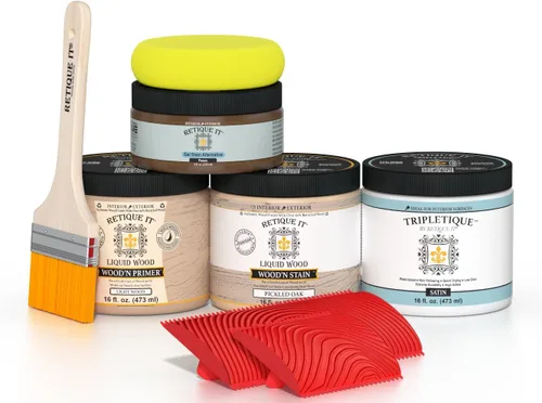 Miniatura 108 de Retique It Kit multiusos con acabado de madera - GO Beyond de madera falsa con imprimación a base de madera líquida pintable y tinte de gel - 60