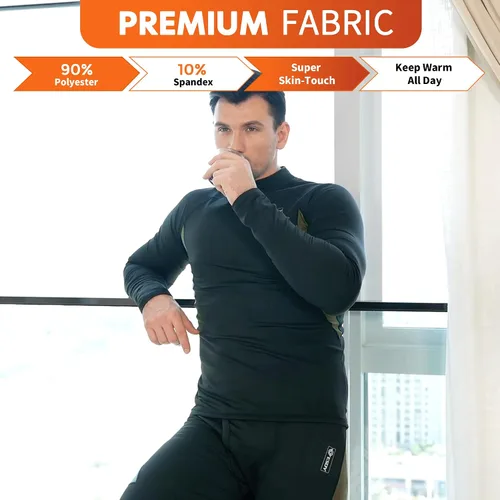Miniatura 7 de CL convallaria Conjunto de ropa interior térmica para hombre con bragueta, capa base larga para invierno, equipo de caza, parte superior e inferior
