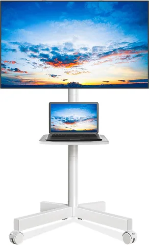 Miniatura 12 de Rfiver Carrito de TV móvil para televisores de pantalla plana LCD LED de 23 a 60 pulgadas de hasta 88 libras, altura ajustable, estante rodante