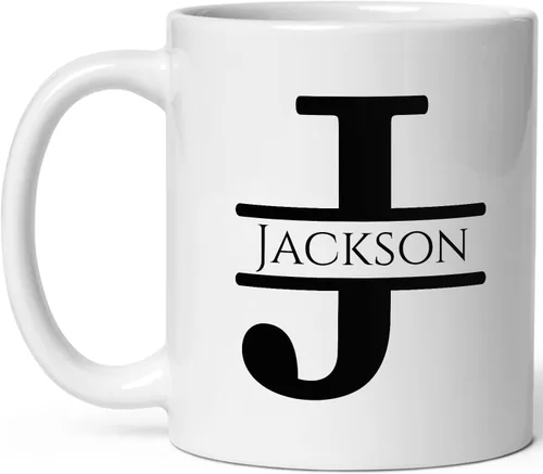 Miniatura 29 de Taza de café personalizada con monograma, letra inicial A personalizada para mujeres, hombres, niñas, niños, papás, mamás amigos, taza de café