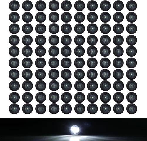 Miniatura 10 de TMH Paquete de 100 luces LED rojas de 3/4 pulgadas con lente ahumada de 3/4 pulgadas, luces de marcador LED laterales para remolque, camión, Lente
