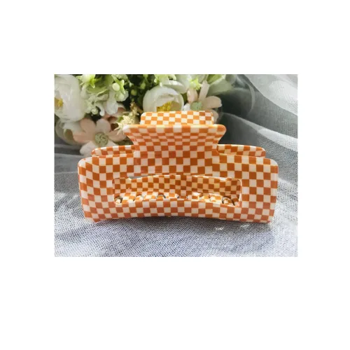 Miniatura 22 de Pinzas para el cabello a cuadros para mujeres y niñas, pinzas de pelo de moda para peinar con pinzas de garra, cabello grueso, forma rectangular