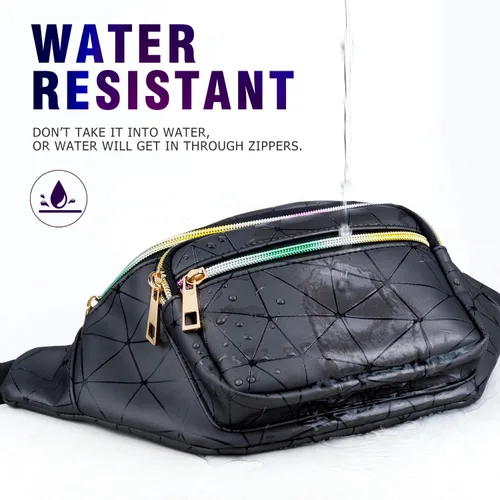 Miniatura 8 de JECIMER Riñonera para mujeres y hombres, Riñonera de moda para niñas, adolescentes y niños con 5 bolsas, cinturón negro, paquete de cintura, bolsa