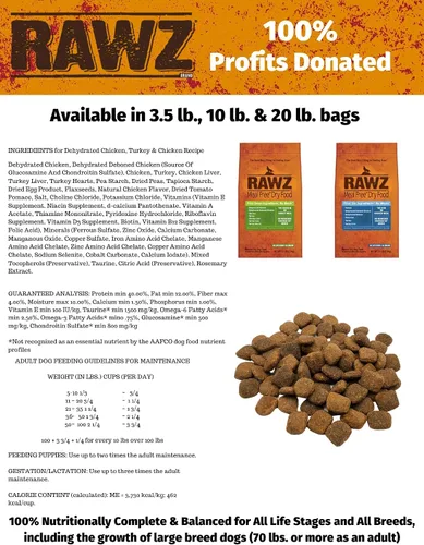 Miniatura 5 de Rawz Alimento seco para perros sin comidas (3.5 libras, pollo, salmón y pescado blanco)