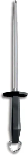 Victorinox Chaira de Acero Mango de Plástico Negro, 10 Pulgadas, Corte Combinado (40582)