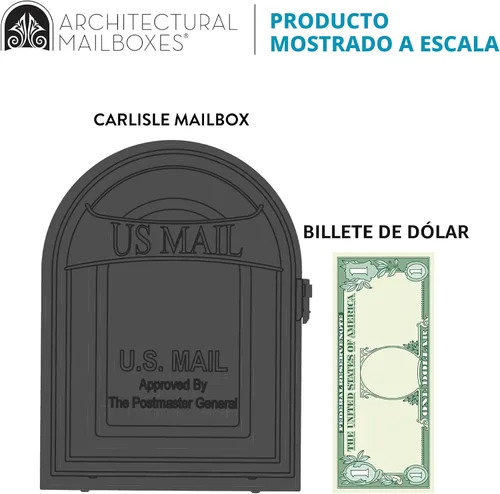 Miniatura 7 de ARCHITECTURAL MAILBOXES - Buzón de correo de montaje en poste 8760B-10 Carlisle, mediano, color negro