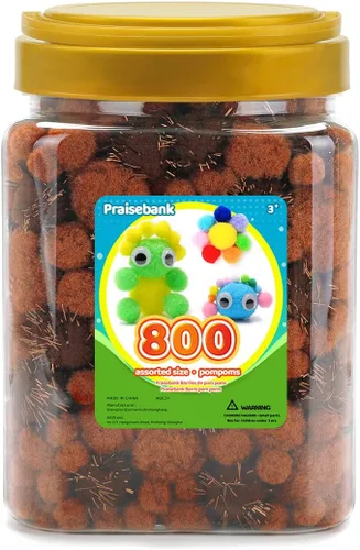 Miniatura 33 de Praisebank 300 pompones de 1 pulgada para artes y manualidades, manualidades en tarro