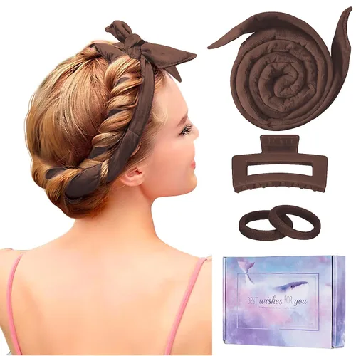 Miniatura 11 de Diadema de Varilla Rizadora sin Calor, Mejorada de 60" Extra Larga, Diadema de Rizos sin Calor, Rizadores de Cabello Suaves para Dormir, Rodillos